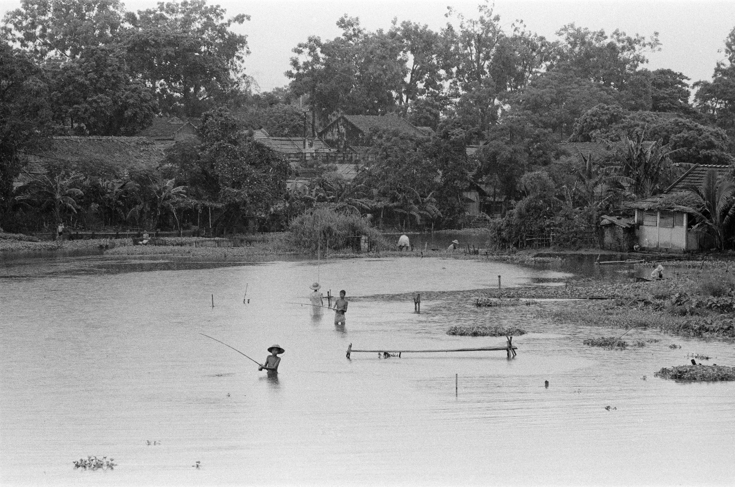 Fishing in a lake on the outskirts of Hà Nội.